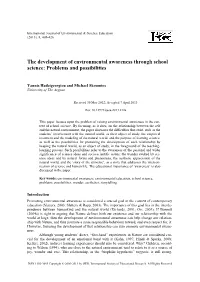 The Development of Environmental Awareness Through School Science: Problems and Possibilities