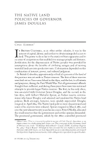 The Native Land Policies of Governor James Douglas