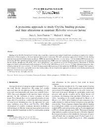 A Proteomic Approach to Study Cry1ac Binding Proteins and Their Alterations in Resistant Heliothis Virescens Larvae