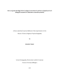 A Synthesis of Geophysical and Biological Assessment to Determine Restoration Priorities