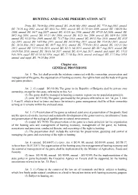 Hunting and Game Preservation Act