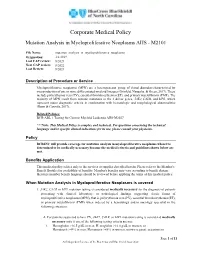 Mutation Analysis in Myeloproliferative Neoplasms AHS - M2101