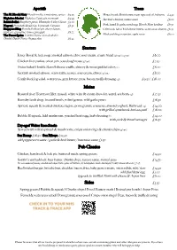 Starters Mains Pub Classics Sides