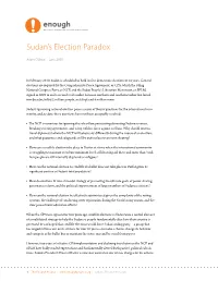 Sudan's Election Paradox