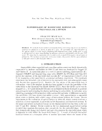 Supersolids of Hardcore–Bosons on a Triangular Lattice
