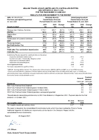 Sealink Travel Group Limited and Its Controlled Entities Asx Appendix 4E (Rule 4.3A) for the Year Ended 30 June 2021