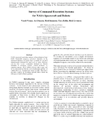 Survey of Command Execution Systems for NASA Spacecraft and Robots