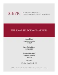 The Io of Selection Markets