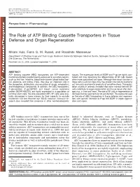 The Role of ATP Binding Cassette Transporters in Tissue Defense and Organ Regeneration