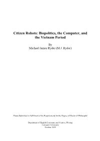 Citizen Robots: Biopolitics, the Computer, and the Vietnam Period