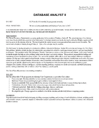 Database Analyst Ii