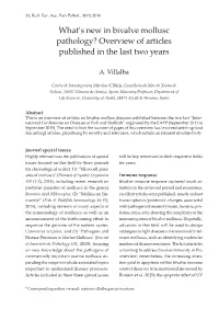 What's New in Bivalve Mollusc Pathology?