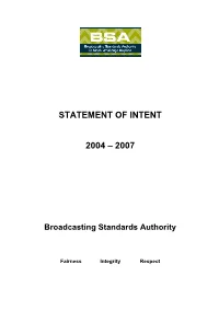 BSA Statement of Intent 2004-2007