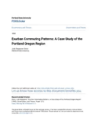 Exurban Commuting Patterns: a Case Study of the Portland Oregon Region