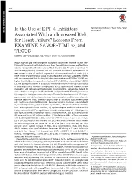 Is the Use of DPP-4 Inhibitors Associated with an Increased Risk for Heart Failure?