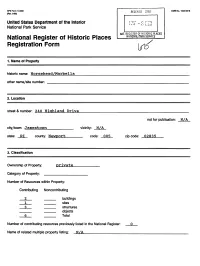 National Register of Historic Places Continuation Sheet