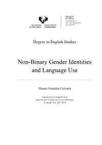 Non-Binary Gender Identities and Language Use