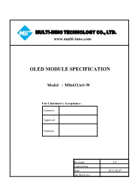 Oled Module Specification