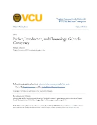 Preface, Introduction, and Chronology: Gabriel's Conspiracy Philip J