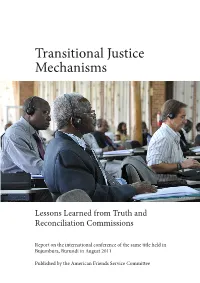 Transitional Justice Mechanisms