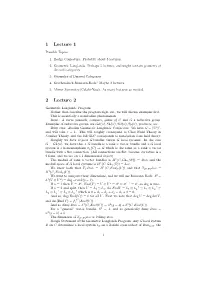 1 Lecture 1 2 Lecture 2