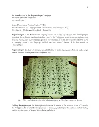 An Introduction to the Kapampángan Language Michael Raymon M