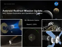 Asteroid Redirect Mission Status
