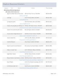 Chadron Resourse Directory