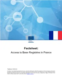 Factsheet: Access to Base Registries in France