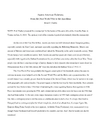 From the First World War to the Anschluss Bruce F