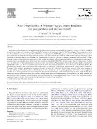 New Observations of Warrego Valles, Mars: Evidence for Precipitation and Surface Runoff