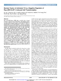 Nuclear Factor of Activated T3 Is a Negative Regulator of Ras-JNK1/2-AP-1–Induced Cell Transformation