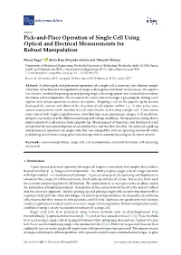 Pick-And-Place Operation of Single Cell Using Optical and Electrical Measurements for Robust Manipulation