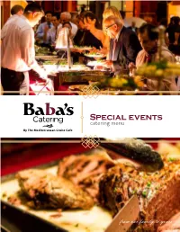 Special Events Catering Menu