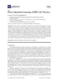 Time in Quantum Cosmology of FRW F(R) Theories