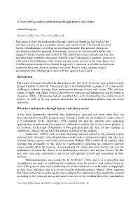 A Week with Secondary Mathematics Through History and Culture