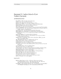 Benjamin N. Cardozo School of Law Yeshiva University