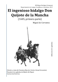 El Ingenioso Hidalgo Don Quijote De La Mancha (1605, Primera Parte)