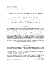 Fixed Effects, Random Effects and GEE: What Are the Differences?