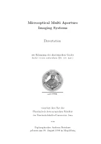 Microoptical Multi Aperture Imaging Systems Dissertation