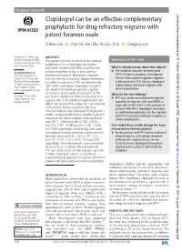 Refractory Migraine with Patent Foramen Ovale Yichen Guo ‍ ‍ , Yujie Shi, Dan Zhu, Rui Liu, Yi Qi ‍ ‍ , Guogang Luo