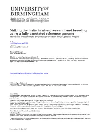 University of Birmingham Shifting the Limits in Wheat Research And