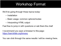 Workshop Format