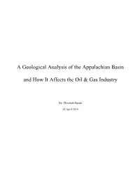 A Geological Analysis of the Appalachian Basin And