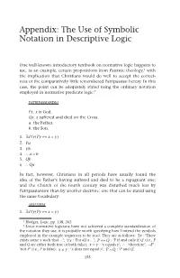 Appendix: the Use of Symbolic Notation in Descriptive Logic