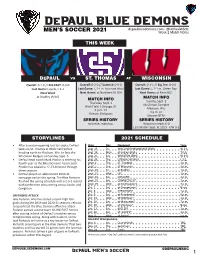 Depaul Blue Demons Depaulbluedemons.Com - @Depaulwsoc MEN’S SOCCER 2021 Week 2 Match Notes