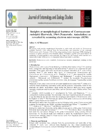 Insights at Morphological Features of Contracaecum Rudolphii Hartwich