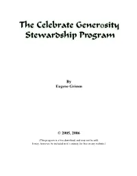 The Celebrate Generosity Stewardship Program