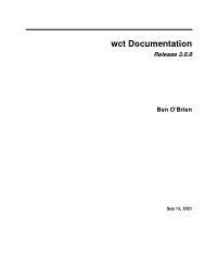 Wct Documentation Release 3.0.0