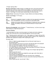 Arlington Springs Man” Resource Summary: Students Begin by Reading the Article and Marking the Text